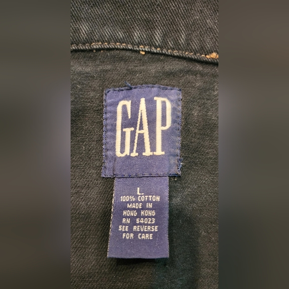 Vintage 90s Black Denim Trucker Jacket Vest Sleeveless Button Front Women's L - Picture 9 of 12